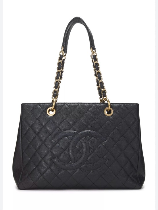 CHANEL Handbags - CHANEL Black Quilted Leather Shoulder Tote with Gold Hardware